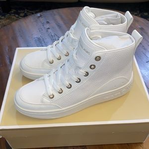 Michael Kors Shea White Mid High Tops Size 7